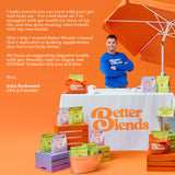 Better Blends polvo en cocina con frutas, integra en recetas cotidianas