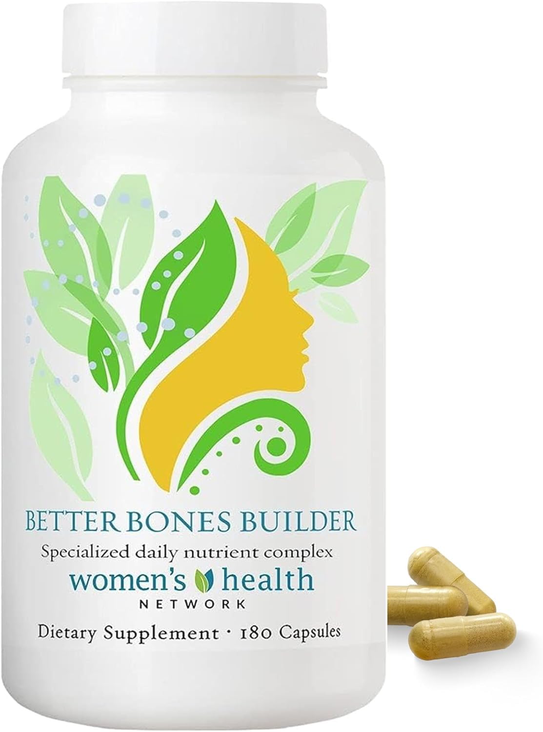 Women's Health Network Better Bones Builder frente del envase mostrando beneficios óseos