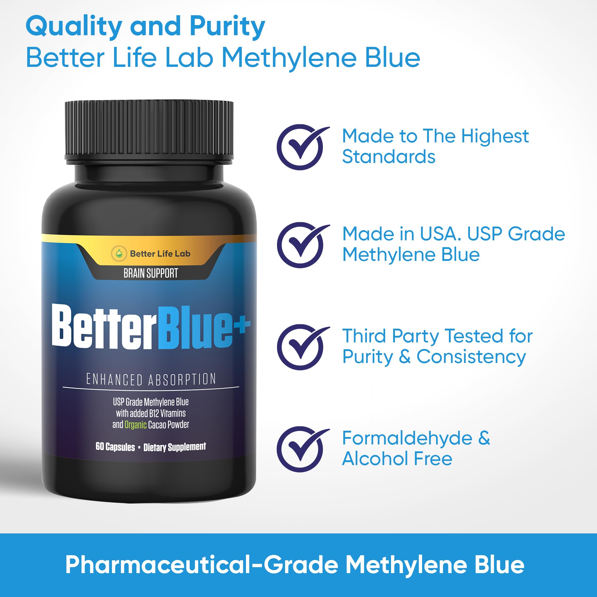 BETTER LIFE LAB etiqueta con credenciales de formulación por expertos