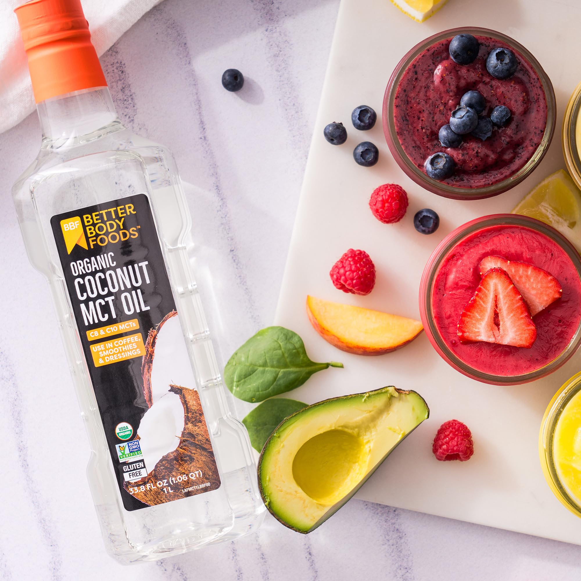BetterBody Foods aceite MCT mezclado en aderezo de ensalada, sin sabor añadido