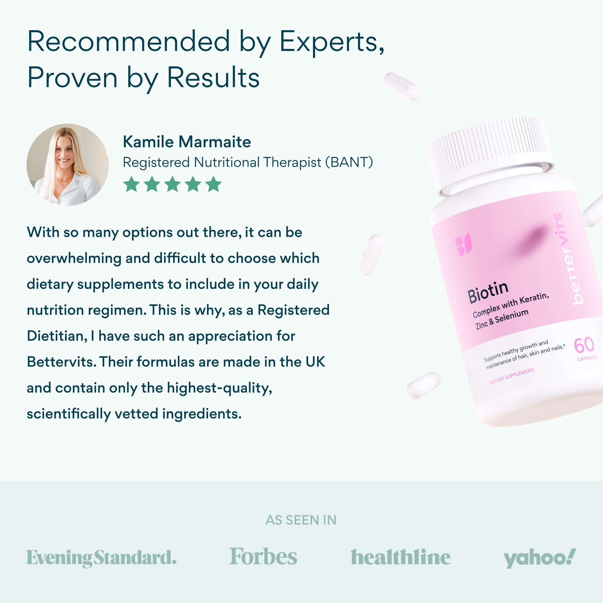 Bettervits en contexto de belleza mostrando apoyo al cabello y uñas fuertes