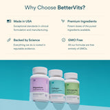 Bettervits etiqueta con ingredientes clave para transparencia y confianza