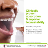 BetterYou spray en mano para mostrar tamaño y uso fácil
