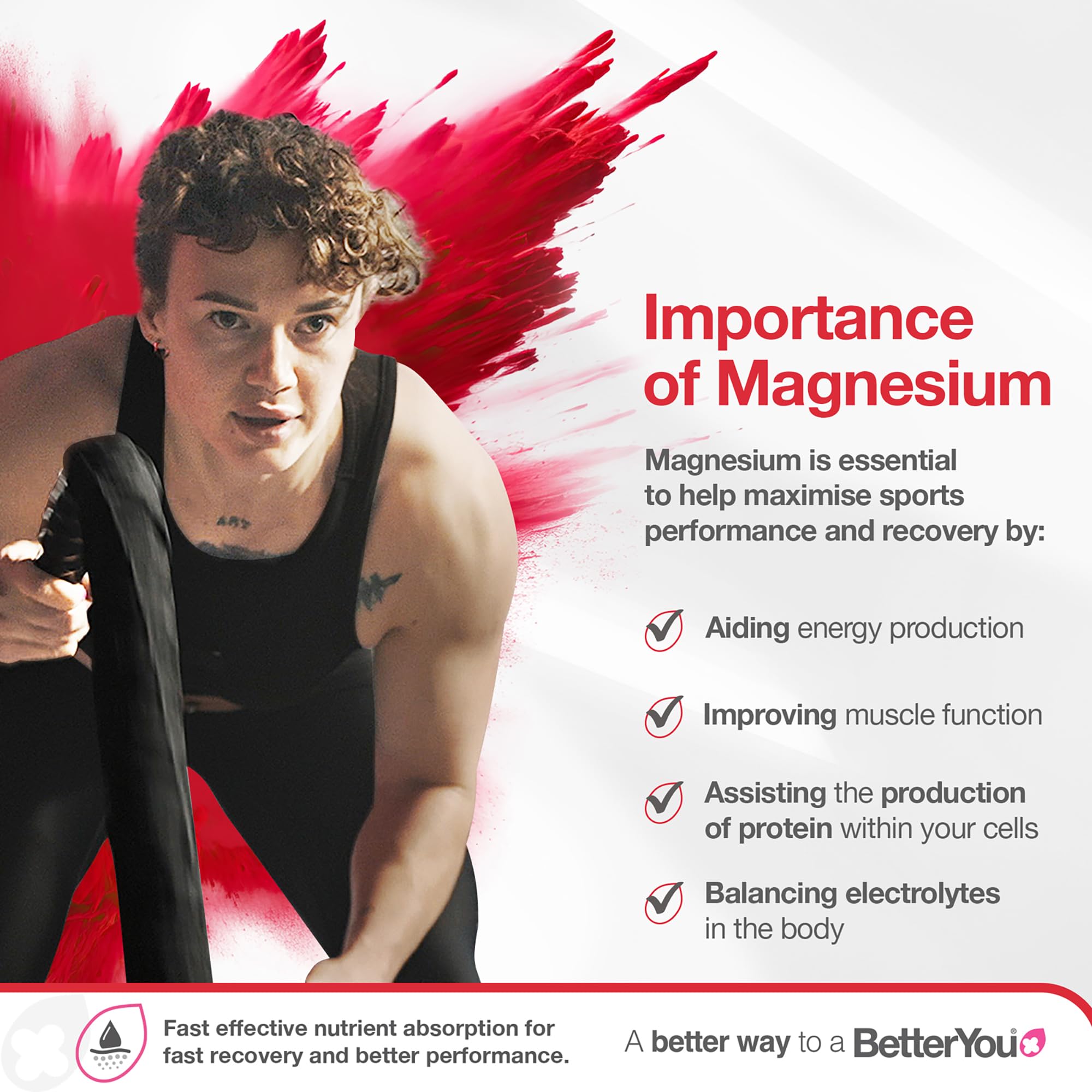 BetterYou etiqueta con ingredientes, destacando magnesio, árnica y aceite de limón