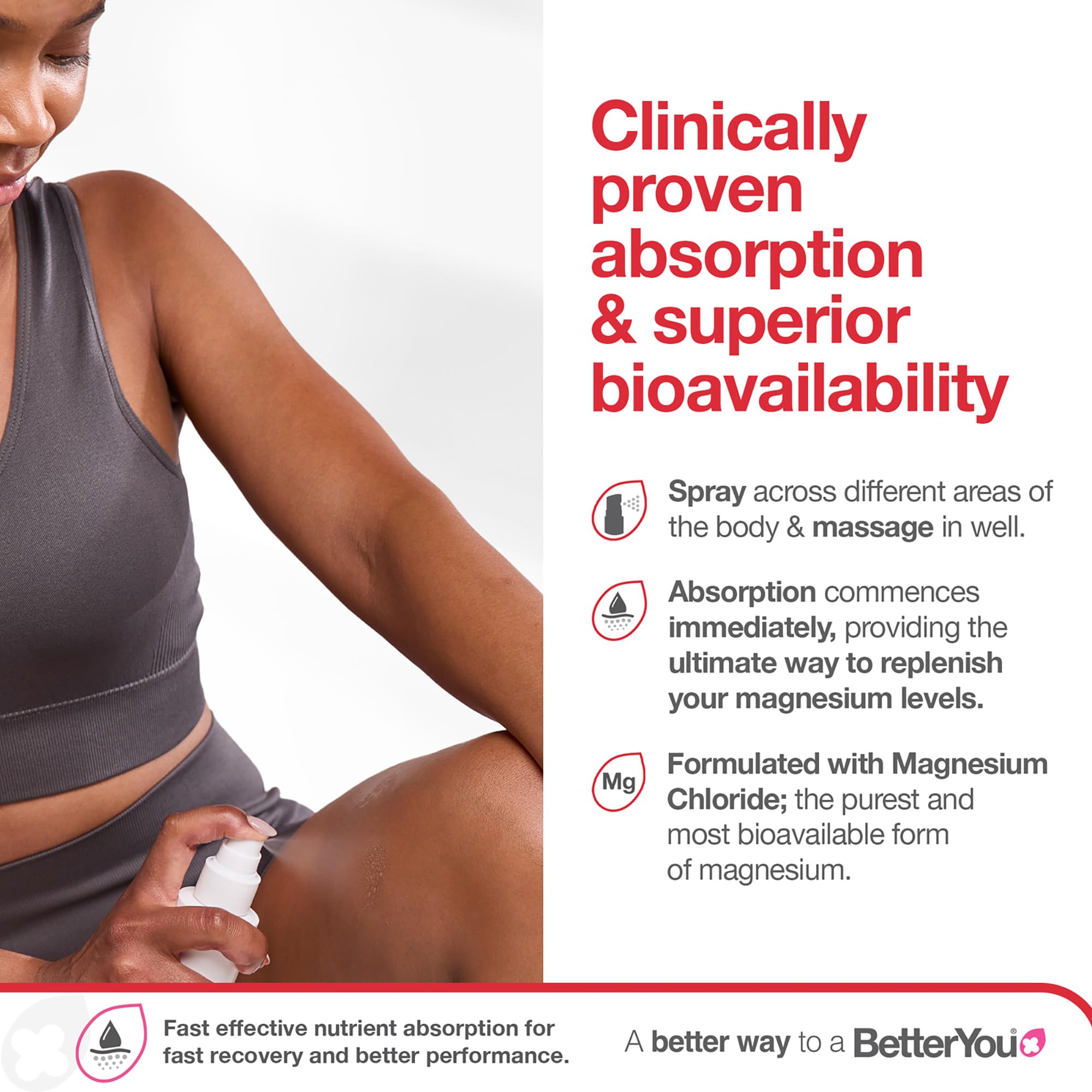 BetterYou botella en mano para comparar tamaño y facilitar dosificación portátil