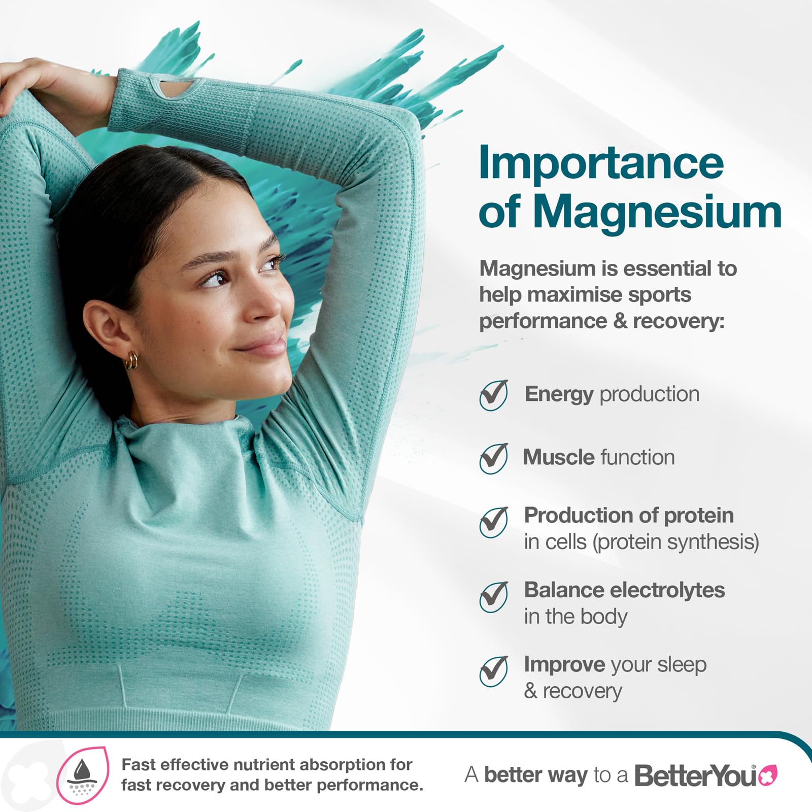 BetterYou textura del gel en close-up rápido absorción y tacto ligero