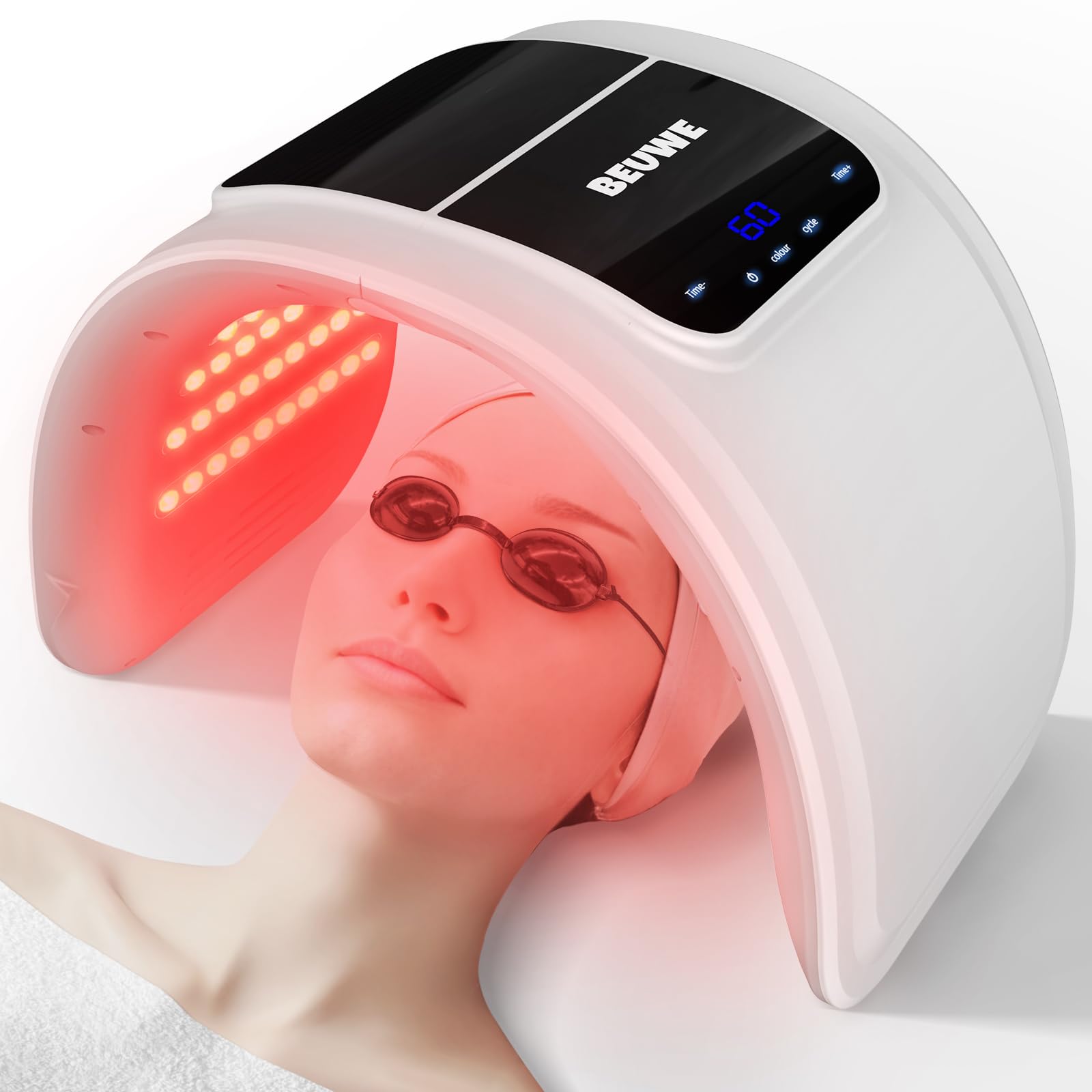 Beuwe máscara frontal mostrando cobertura facial y comodidad