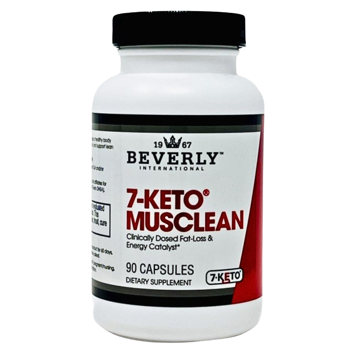 Beverly 7-KETO Musclean frente del envase, presenta confianza y calidad