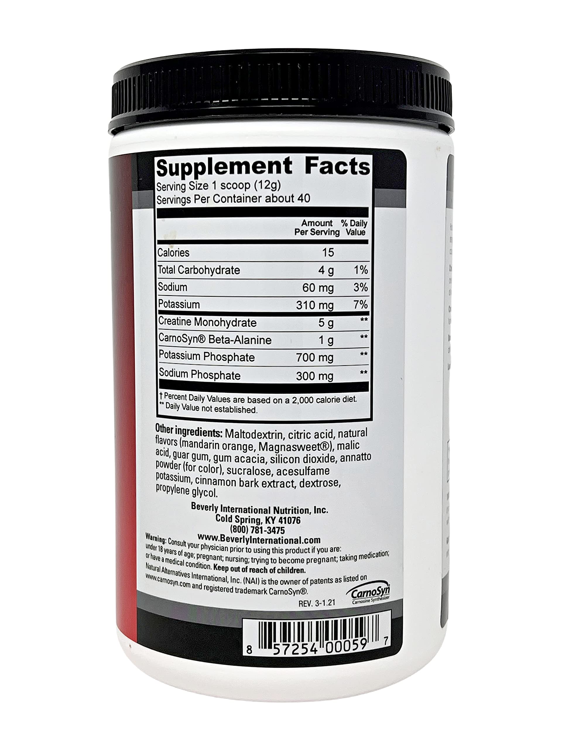 Beverly International vaso con Creatine Select mezclado listo para consumir y fácil disolución
