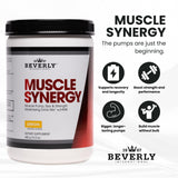 Beverly Muscle Synergy vaso preparado con bebida limón, listo para consumir antes o después del entrenamiento