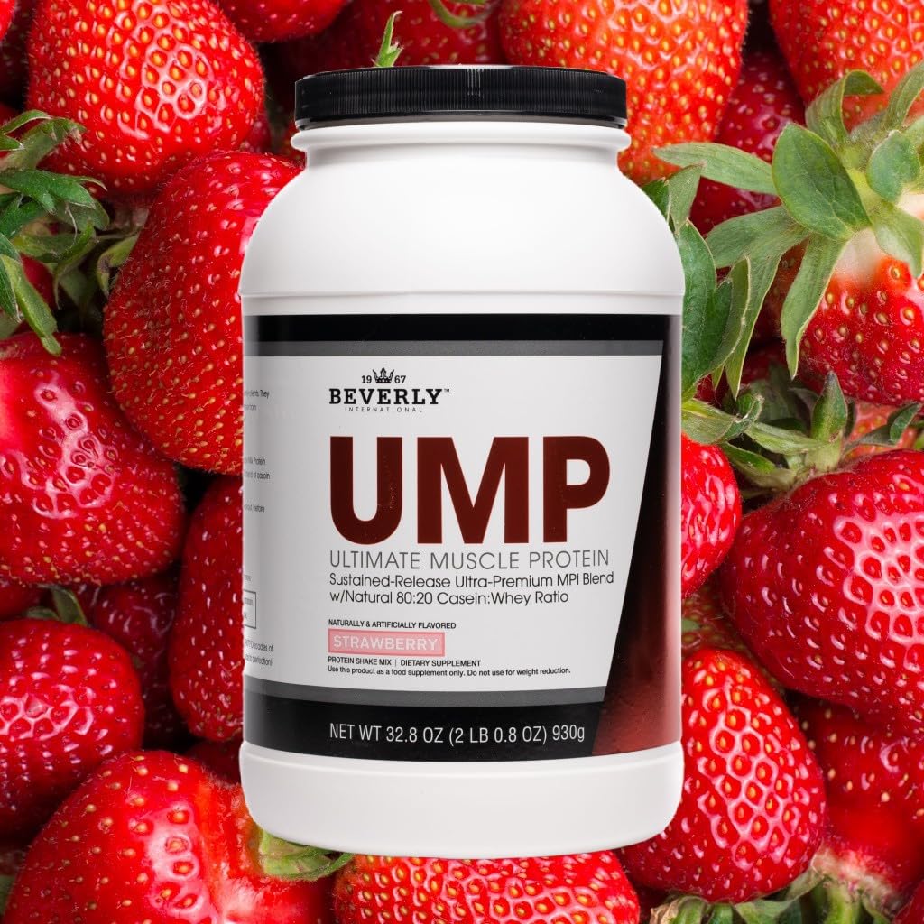Beverly International UMP empaque lateral con información nutricional y sello de calidad