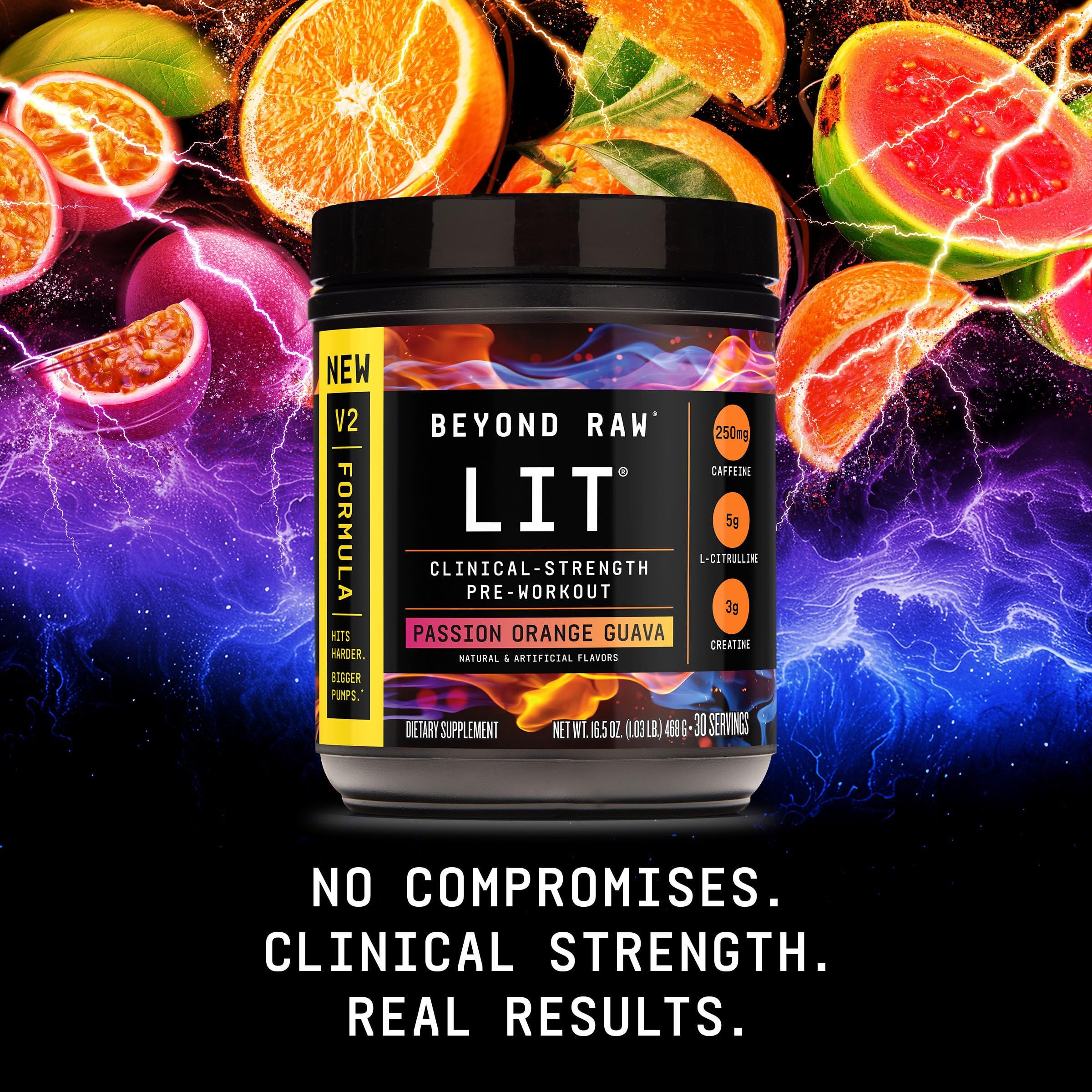 BEYOND RAW close-up del sabor Passion Orange Guava con aroma apetecible