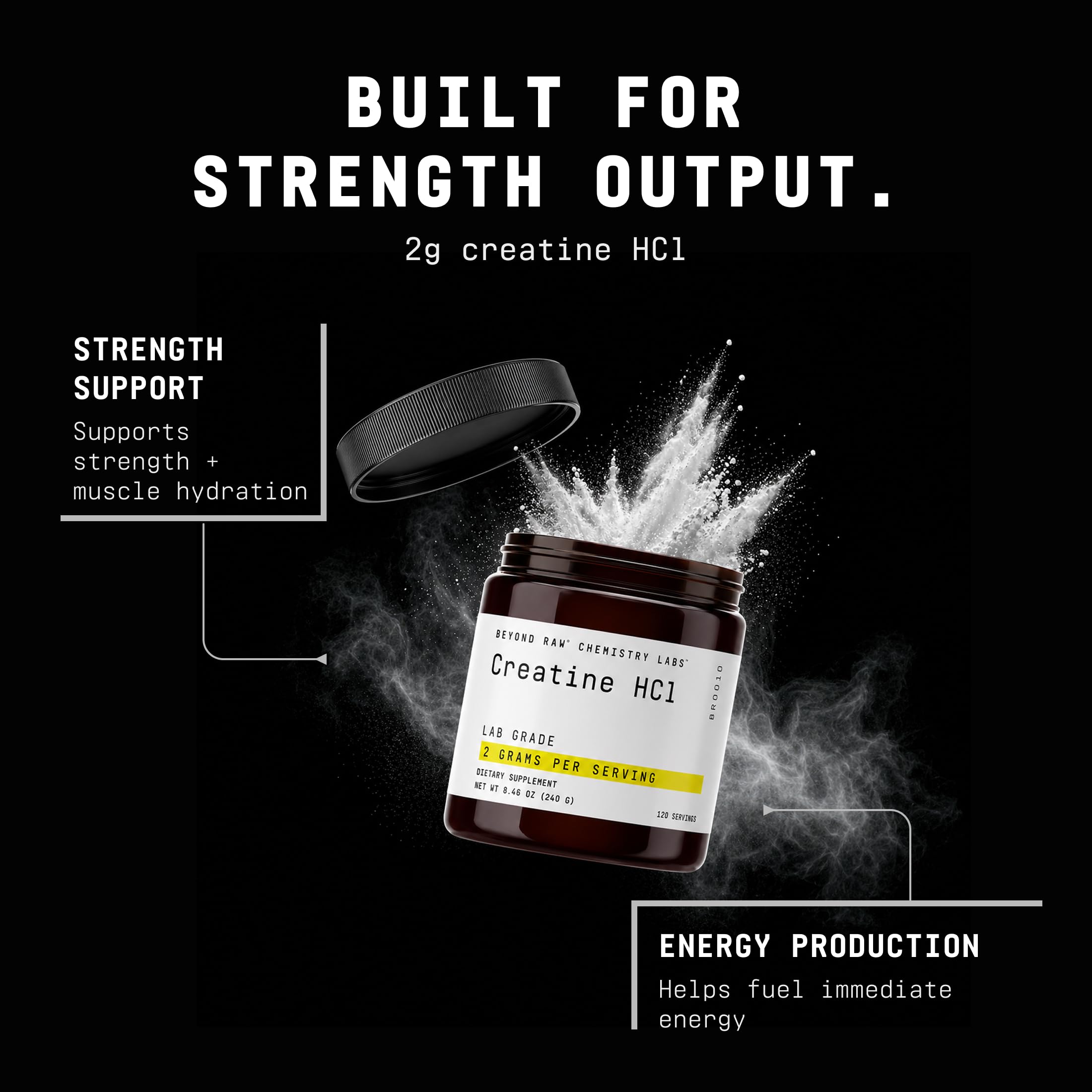 BEYOND RAW cucharada mostrando 1–2 scoops y control de dosis