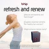 bhip etiqueta con lista de vitaminas y minerales visibles