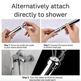 Bidouche en uso en baño, demuestra control de presión y temperatura