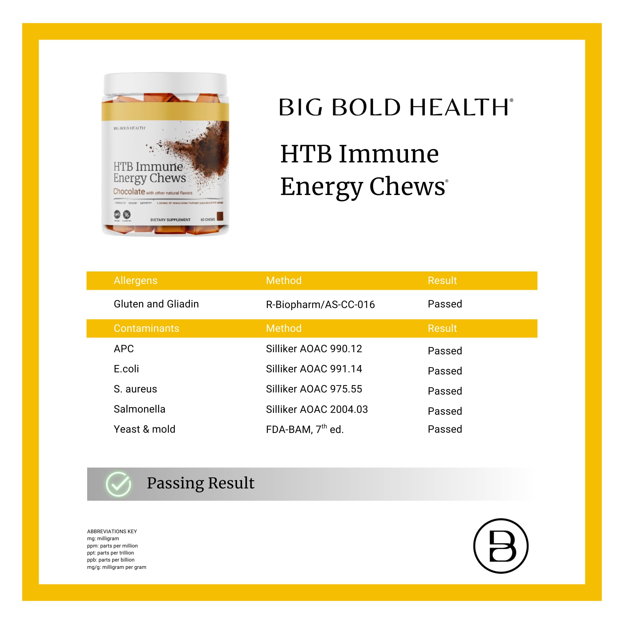BIG BOLD HEALTH etiqueta nutricional en detalle, claridad sobre ingredientes clave