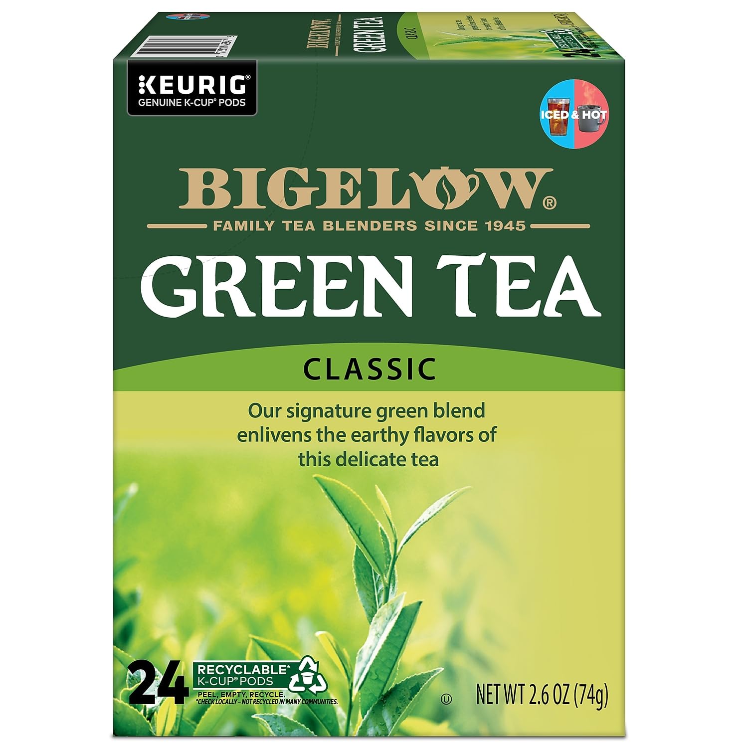 Bigelow Tea taza de té servida en ambiente hogareño, sabor suave y relajante