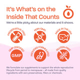 Binto etiqueta con información de ingredientes y control de calidad