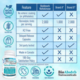 Bio Absorb cápsulas abiertas mostrando polvo de nattokinasa, pureza y origen vegetal