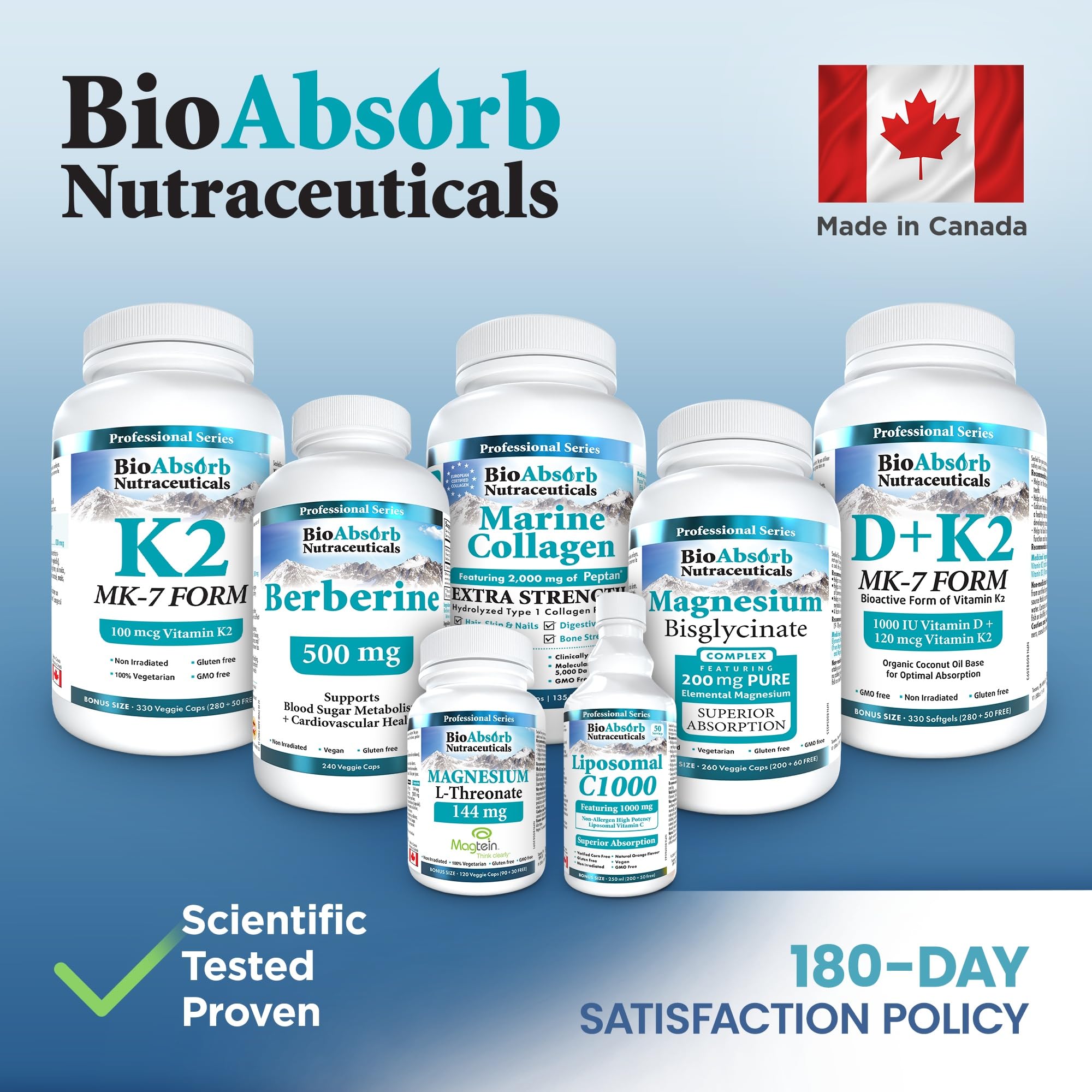 Bio Absorb serrapeptase estilo de vida saludable con frasco en cocina limpia y natural