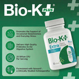 Bio-K Plus detalle de etiqueta destacando Sensoril® y 25B CFU