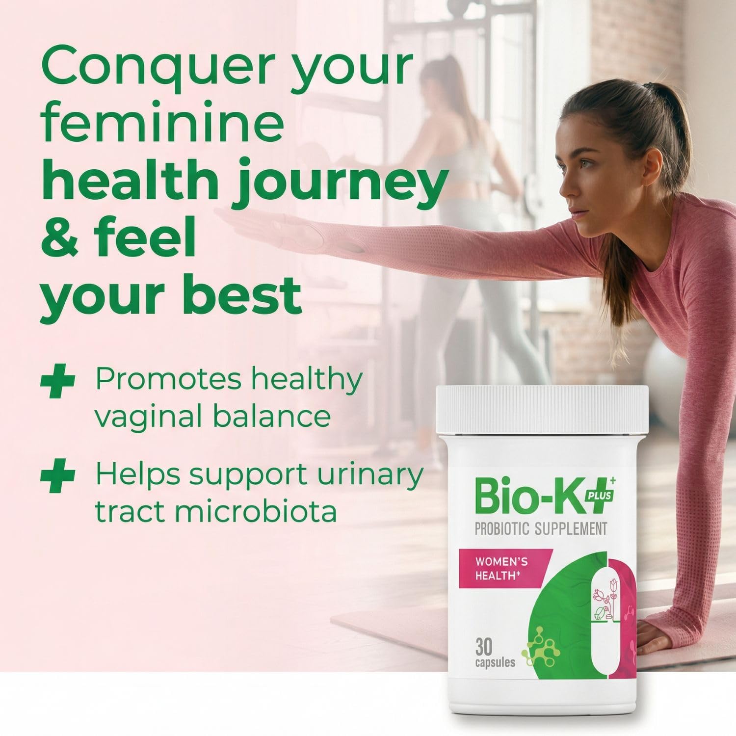 Bio-K Plus cápsula junto a una regla para comparar tamaño