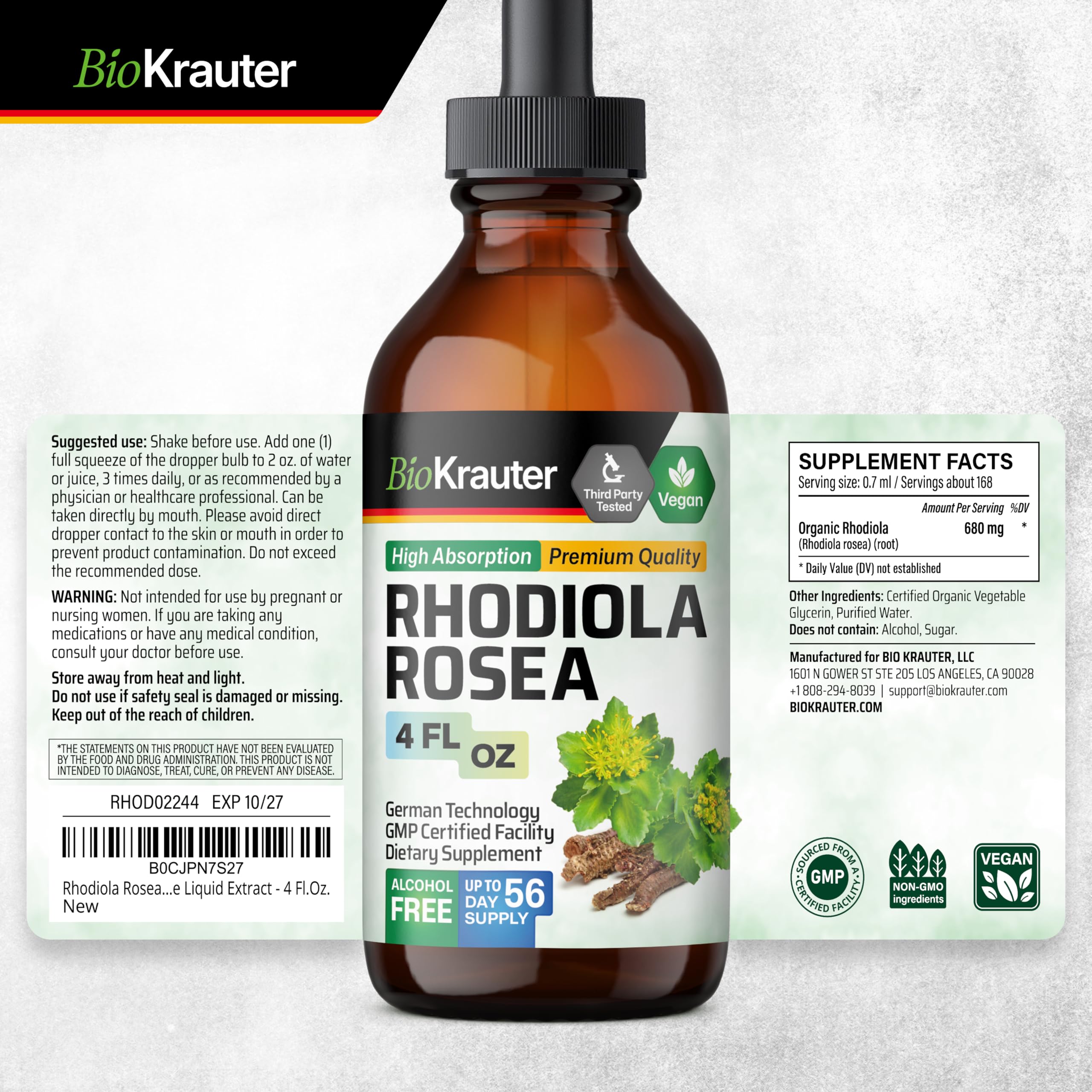 BIO KRAUTER caja y frasco presentación completa lista para regalo