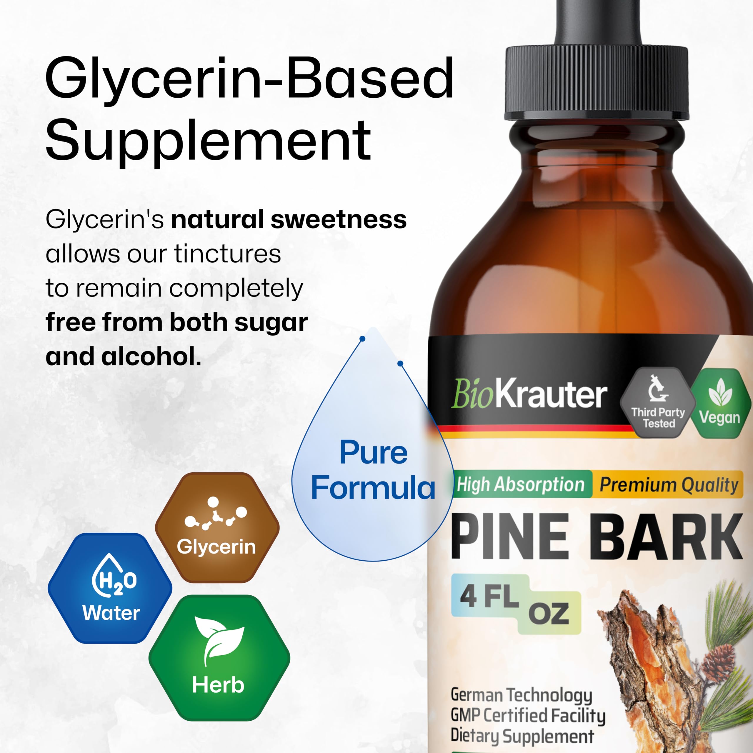 BIO KRAUTER etiqueta con ingredientes limpios y sin alcohol