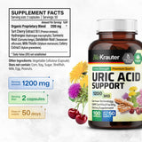 Etiqueta de BIO KRAUTER con lista de ingredientes naturales y concentraciones por cápsula