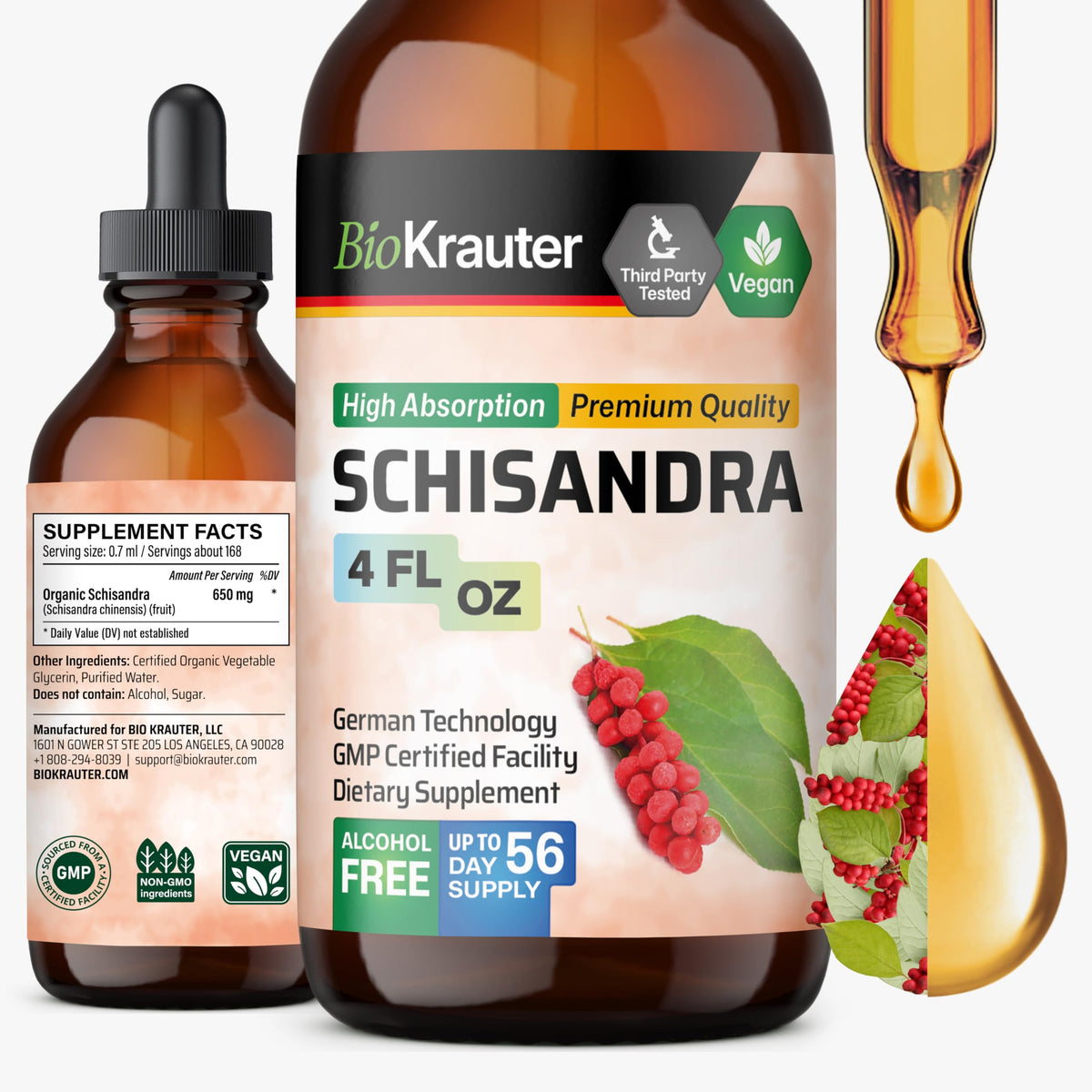 BIO KRAUTER frasco frontal mostrando etiqueta clara y tamaño