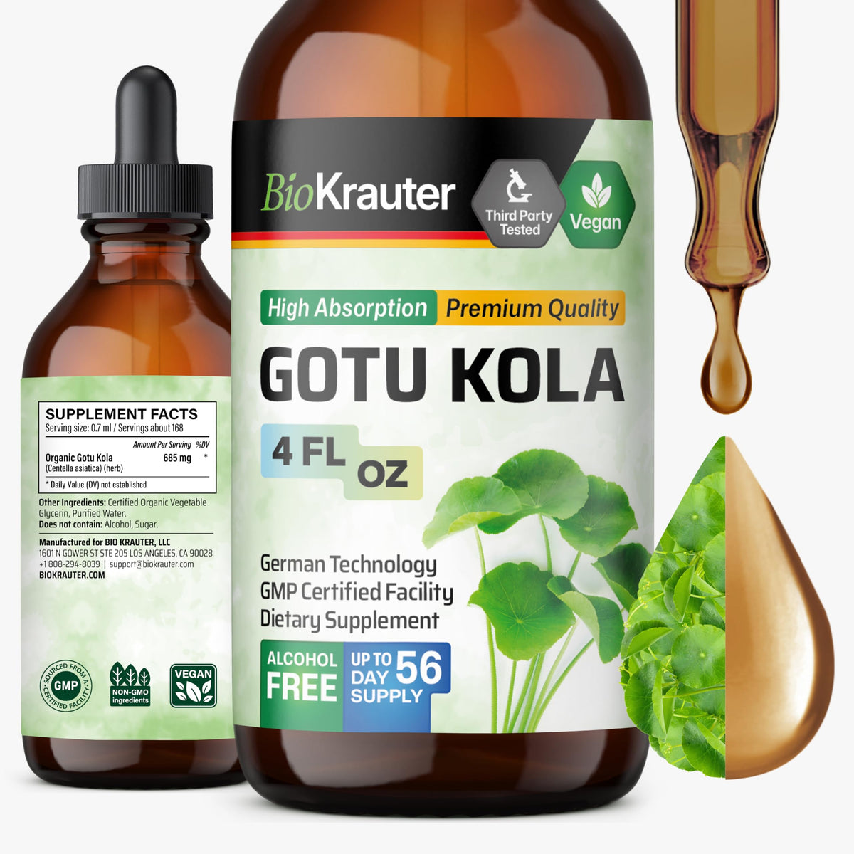 BIO KRAUTER frasco frontal mostrando etiqueta clara y beneficio de enfoque