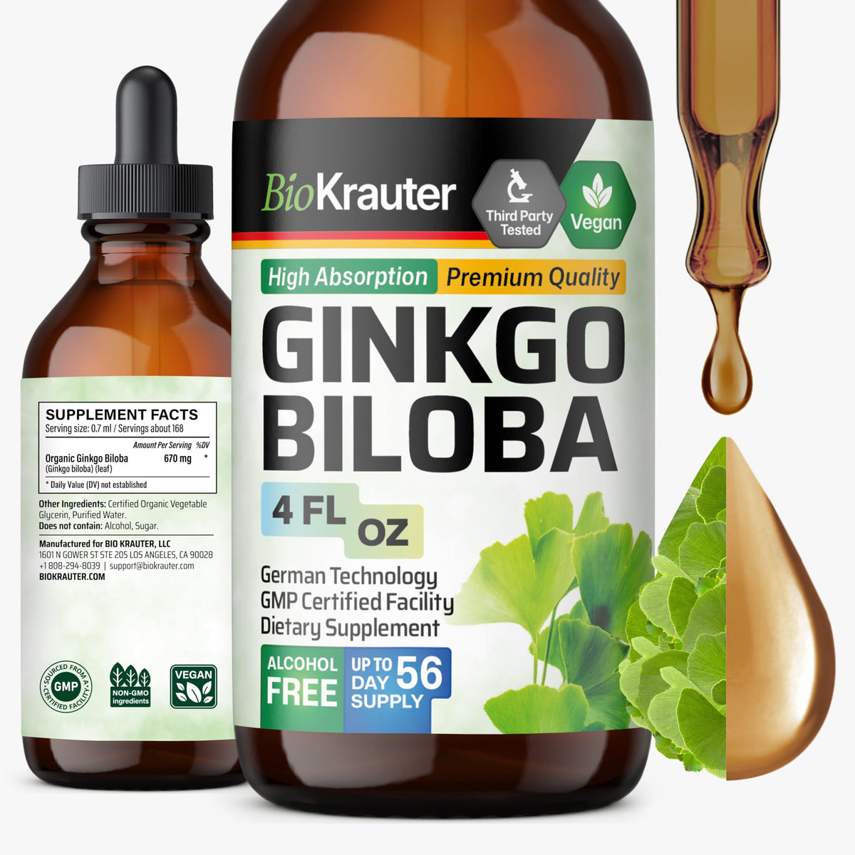BIO KRAUTER frasco frontal mostrando etiqueta clara y ventajas del producto