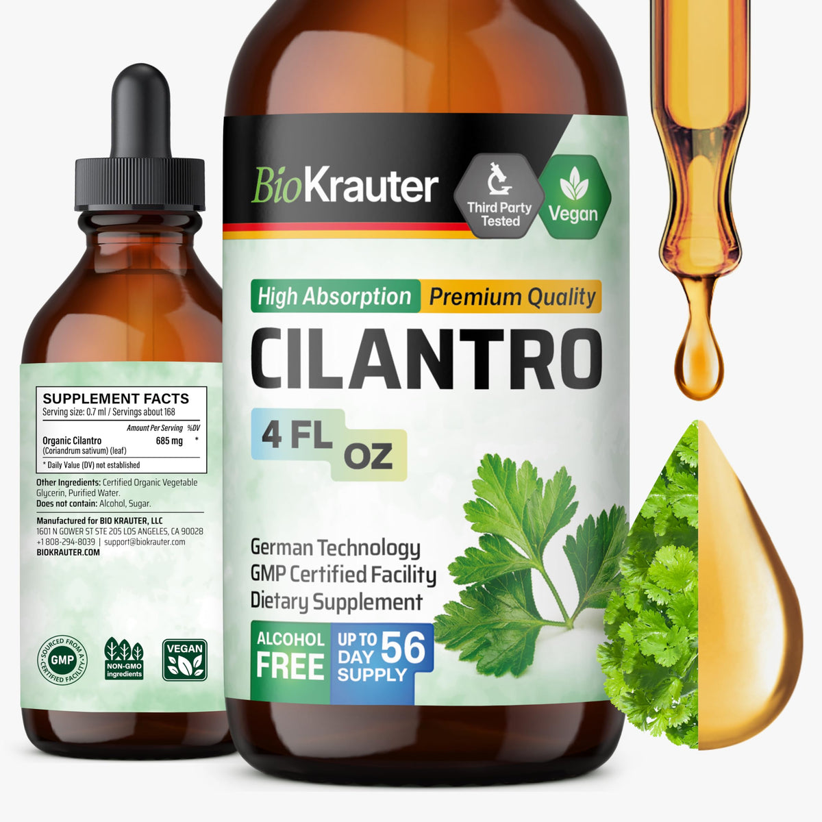 BIO KRAUTER frasco frontal mostrando etiqueta clara y volumen