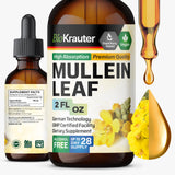 BIO KRAUTER envase frontal de mullein, diseño claro y beneficio de pureza