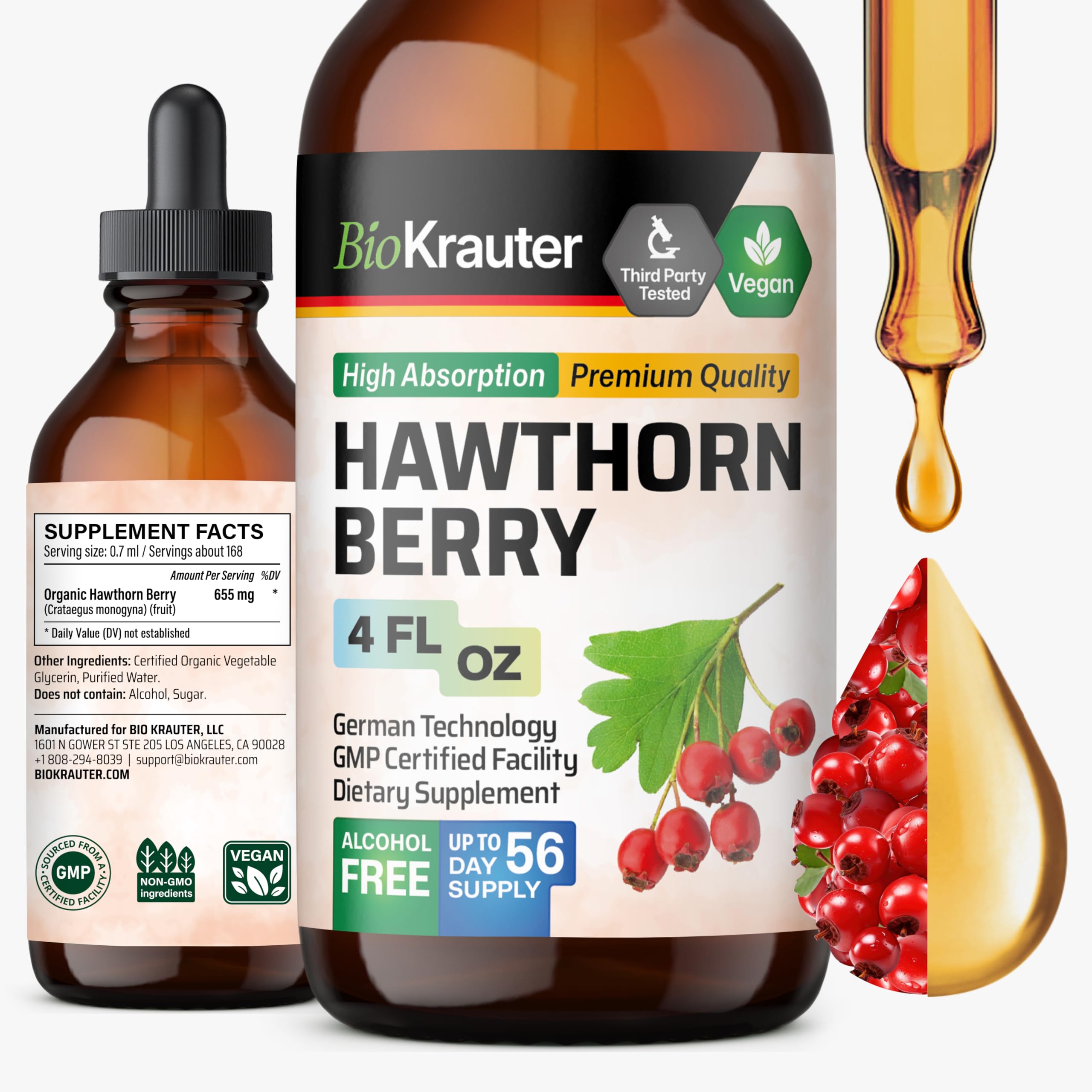 BIO KRAUTER envase frontal mostrando etiqueta y volumen 4 fl oz, fácil identificación