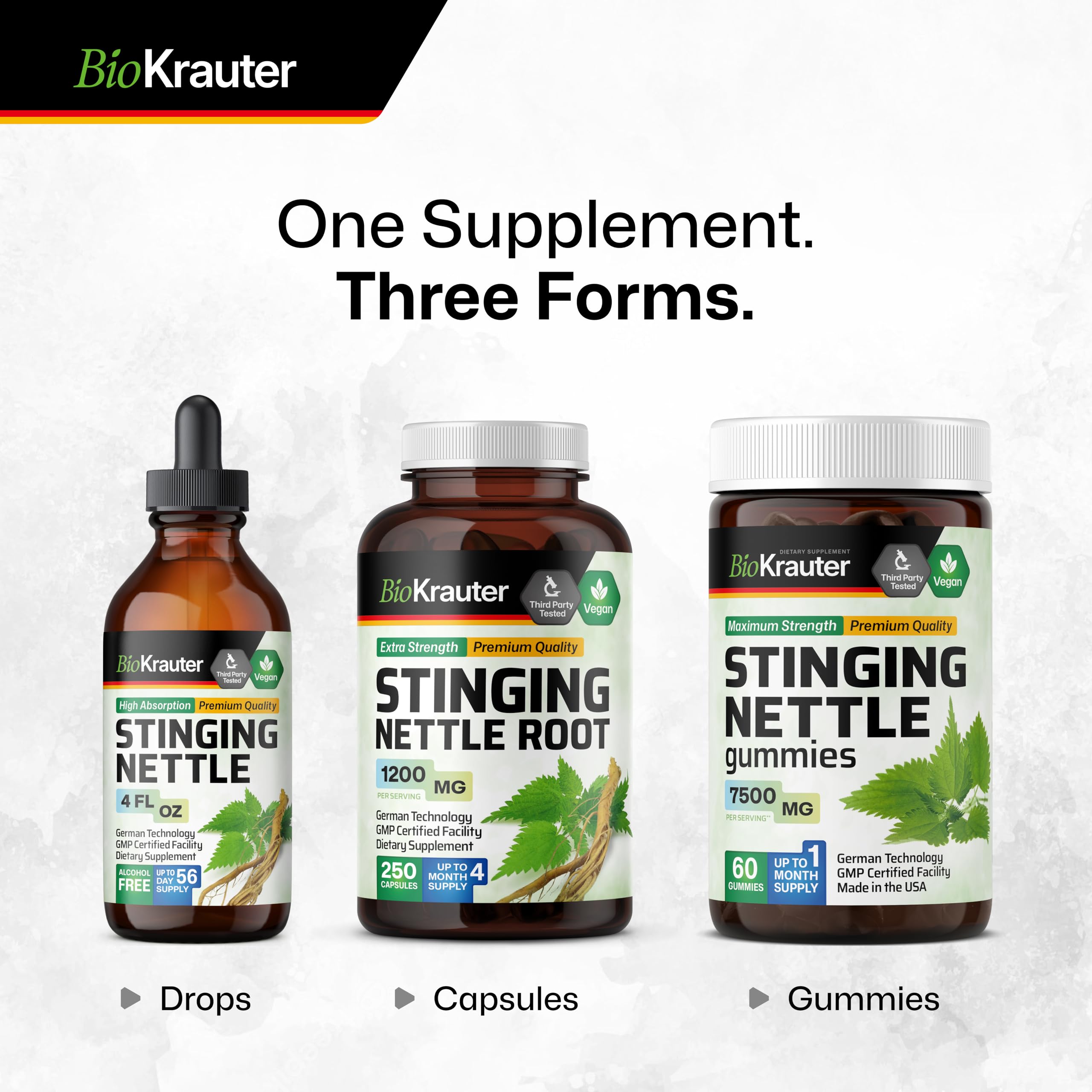 BIO KRAUTER ingredientes puros agua glicerina y ortiga visibles