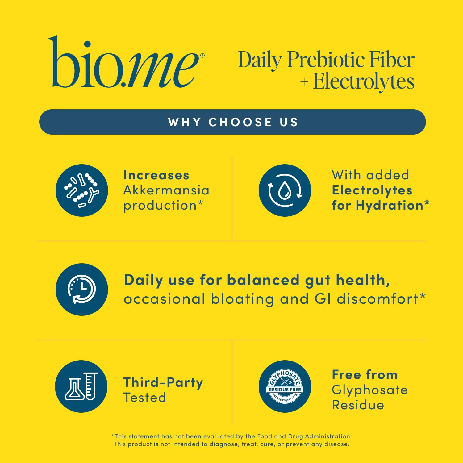 Bio.me etiqueta con ingredientes y certificados que indican libre de glifosato