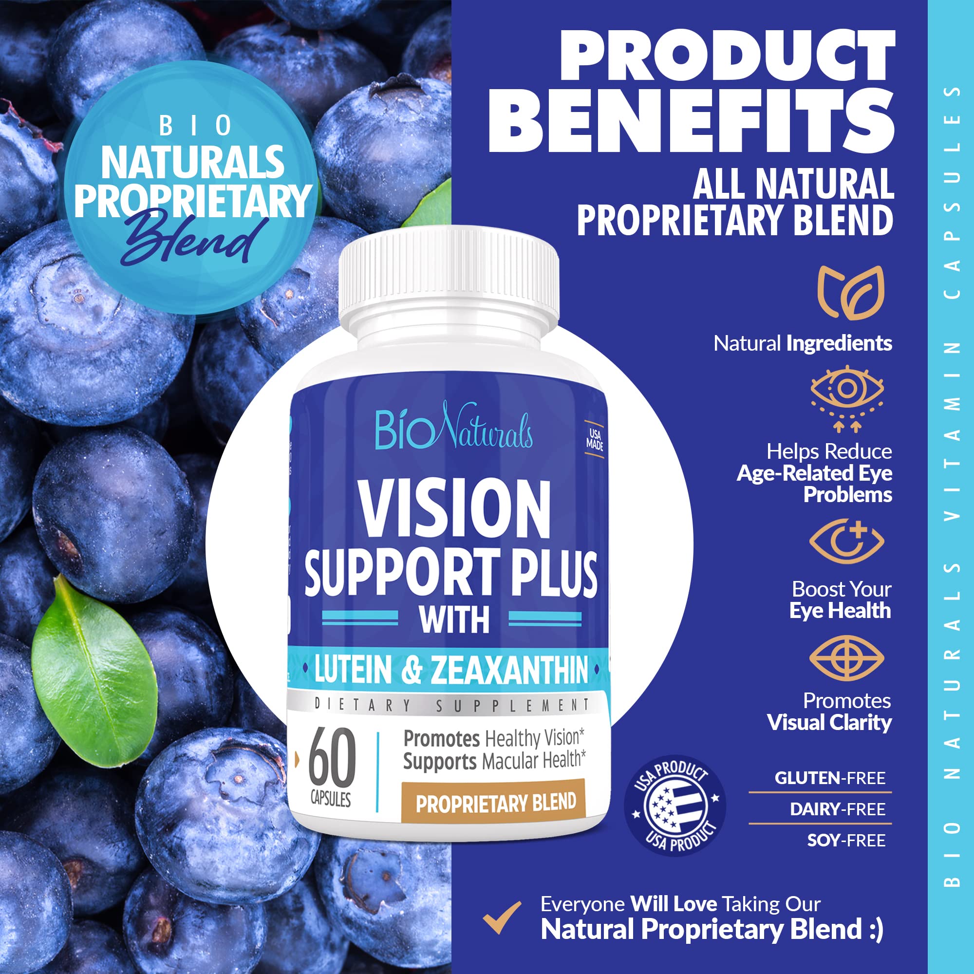 Cápsula Bio Naturals sostenida en la mano para comparar tamaño y dosis