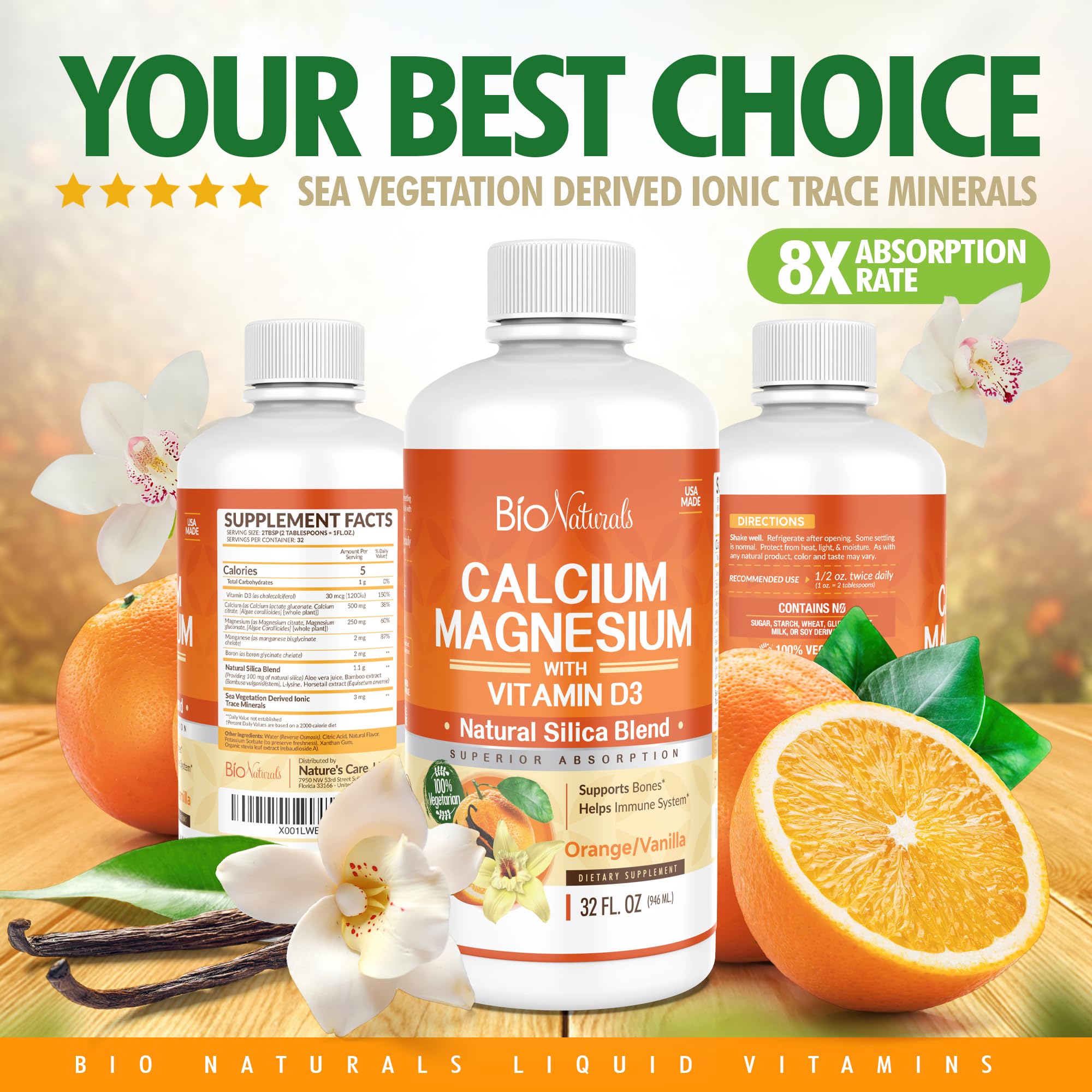 Bio Naturals etiqueta con lista de ingredientes natural y claros beneficios