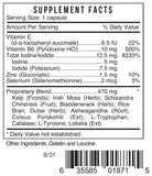 Bio Nutrient etiqueta con lista de ingredientes y equilibrio de ioduro e iodo