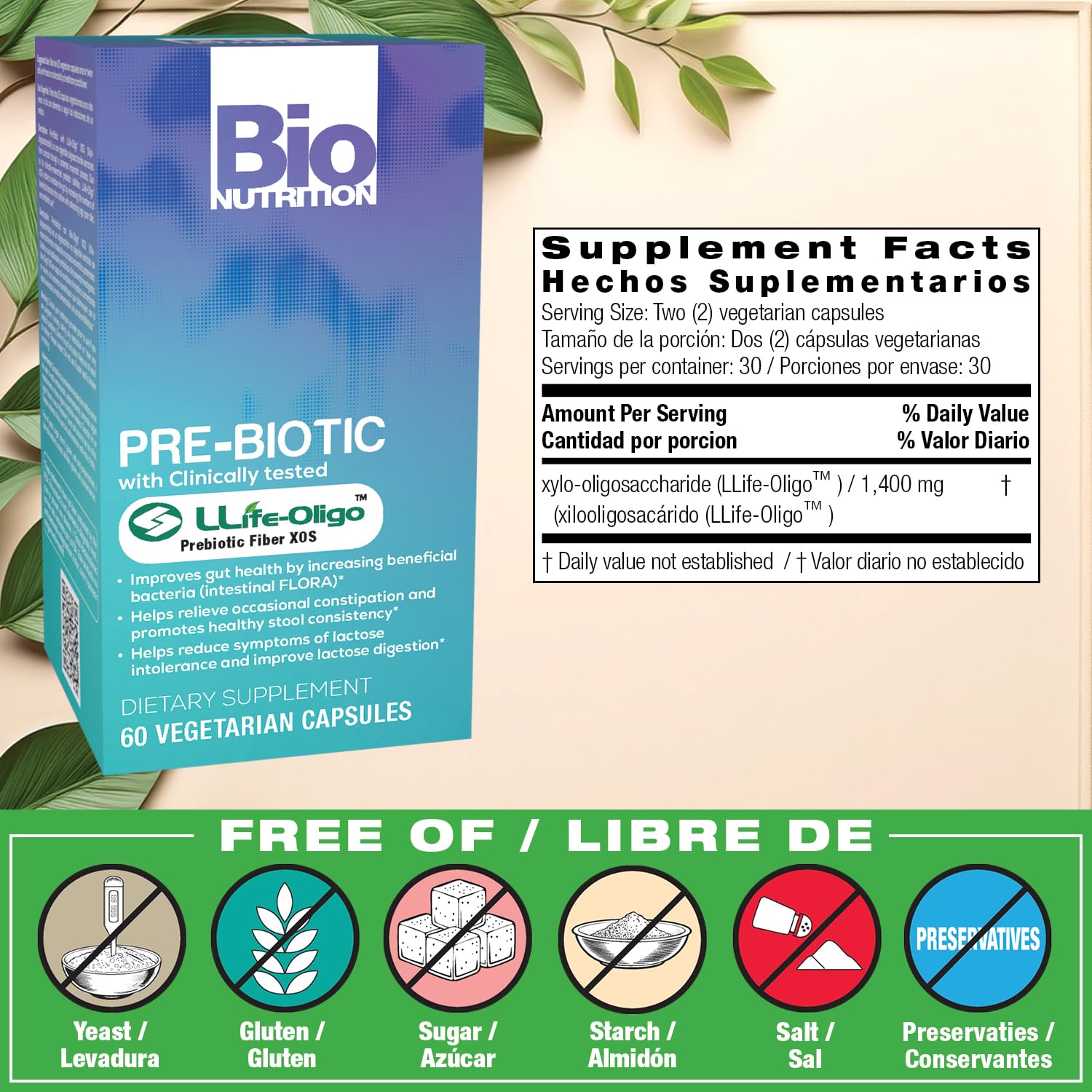 Bio Nutrition cápsulas vegetarianas mostrando forma y facilidad de toma