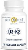 Bio-Tech D3-K2 primer plano de cápsula vegetal resalta textura y pureza