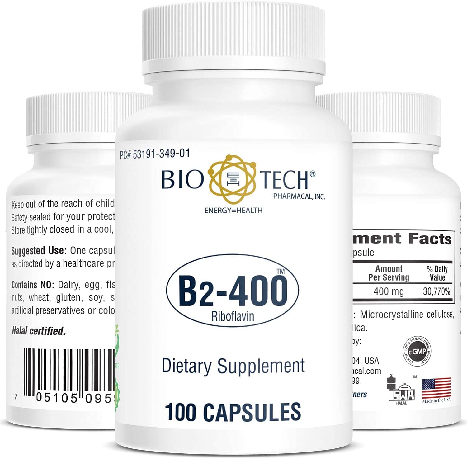 Bio-Tech Pharmacal cápsula en mano ilustrando la dosis concentrada y facilidad de uso