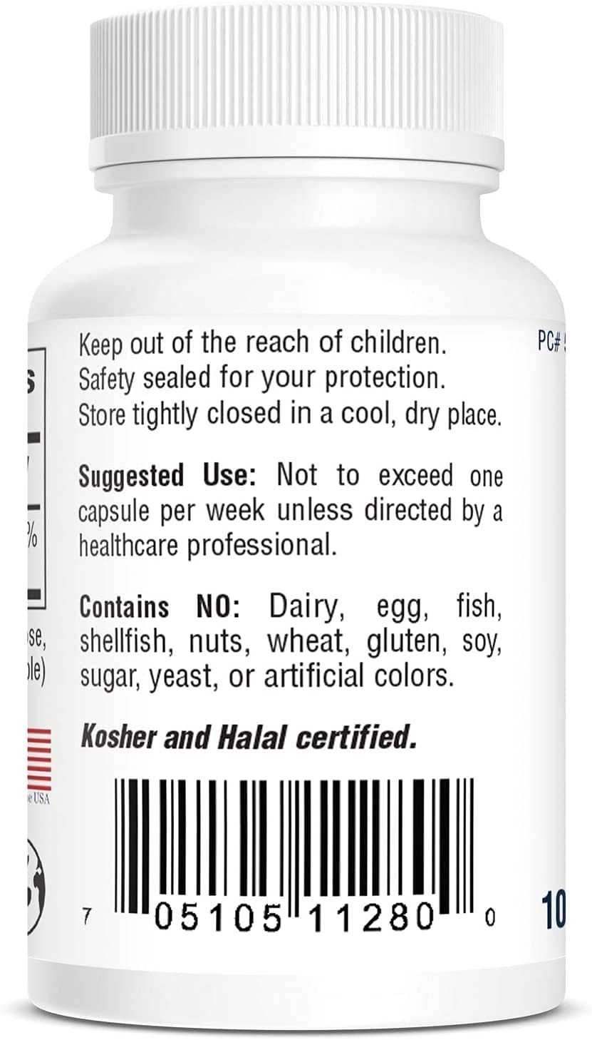 Bio-Tech Pharmacal cápsulas vertidas indicando conveniencia de dosis semanal