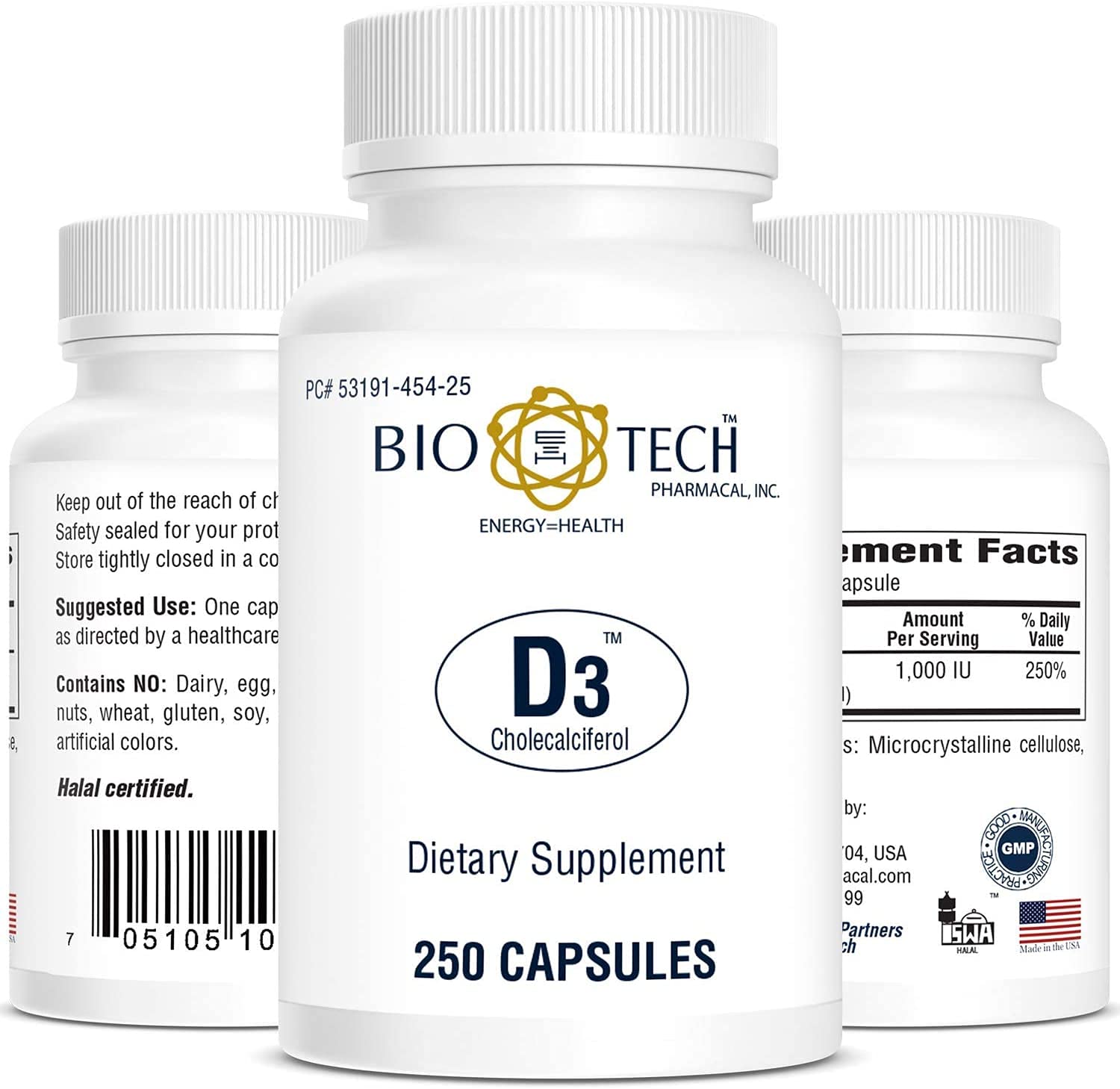 Bio-Tech Pharmacal cápsula vista cercana que resalta textura y tamaño