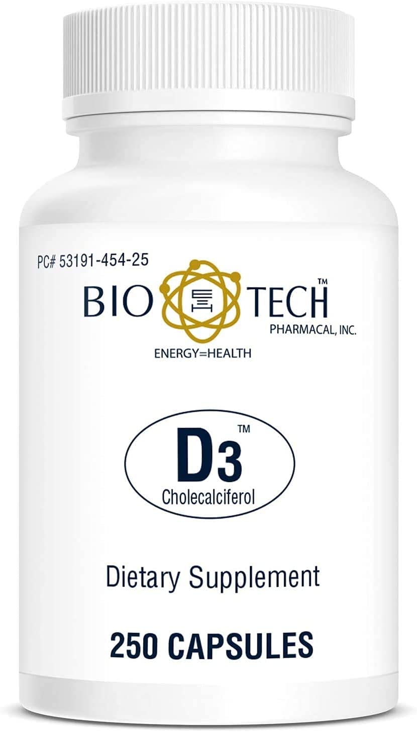 Bio-Tech Pharmacal envase frontal mostrando 250 cápsulas y dosis clara
