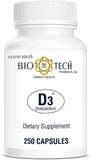 Bio-Tech Pharmacal envase frontal mostrando 250 cápsulas y dosis clara