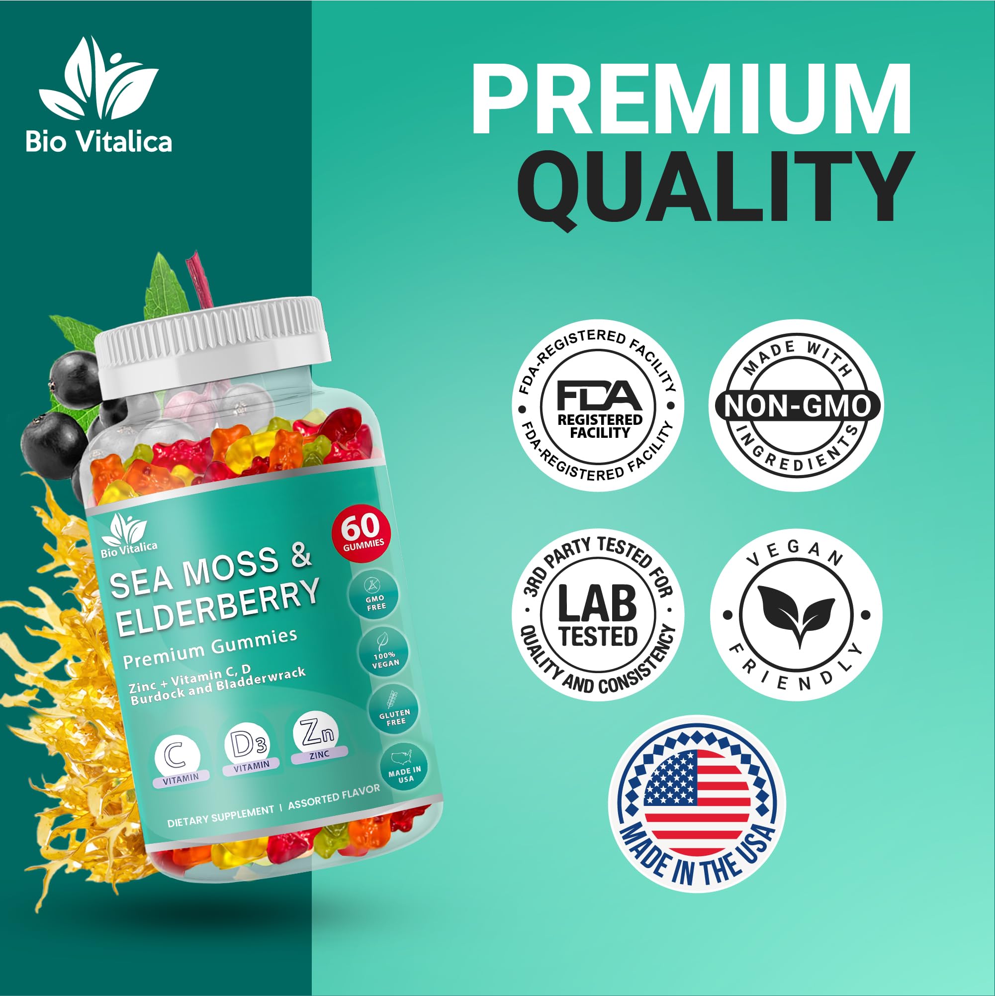 BIO VITALICA comparativa de tamaño de gomita junto a monedas