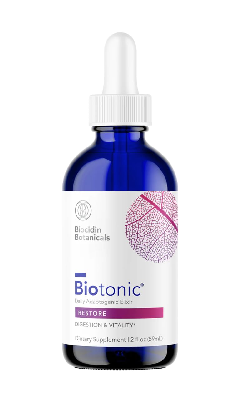 Biocidin Biotonic frente del envase mostrando presentación líquida y beneficio de conveniencia