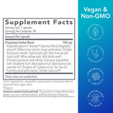 Primer plano de la etiqueta nutricional de Biocidin de Bio-Botanical Research con información clara de ingredientes